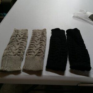 2 Pairs Loritta Women's Black/Gray Arm Warmers OS NIP